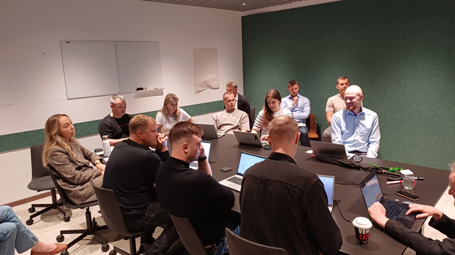 Team working together on screens
